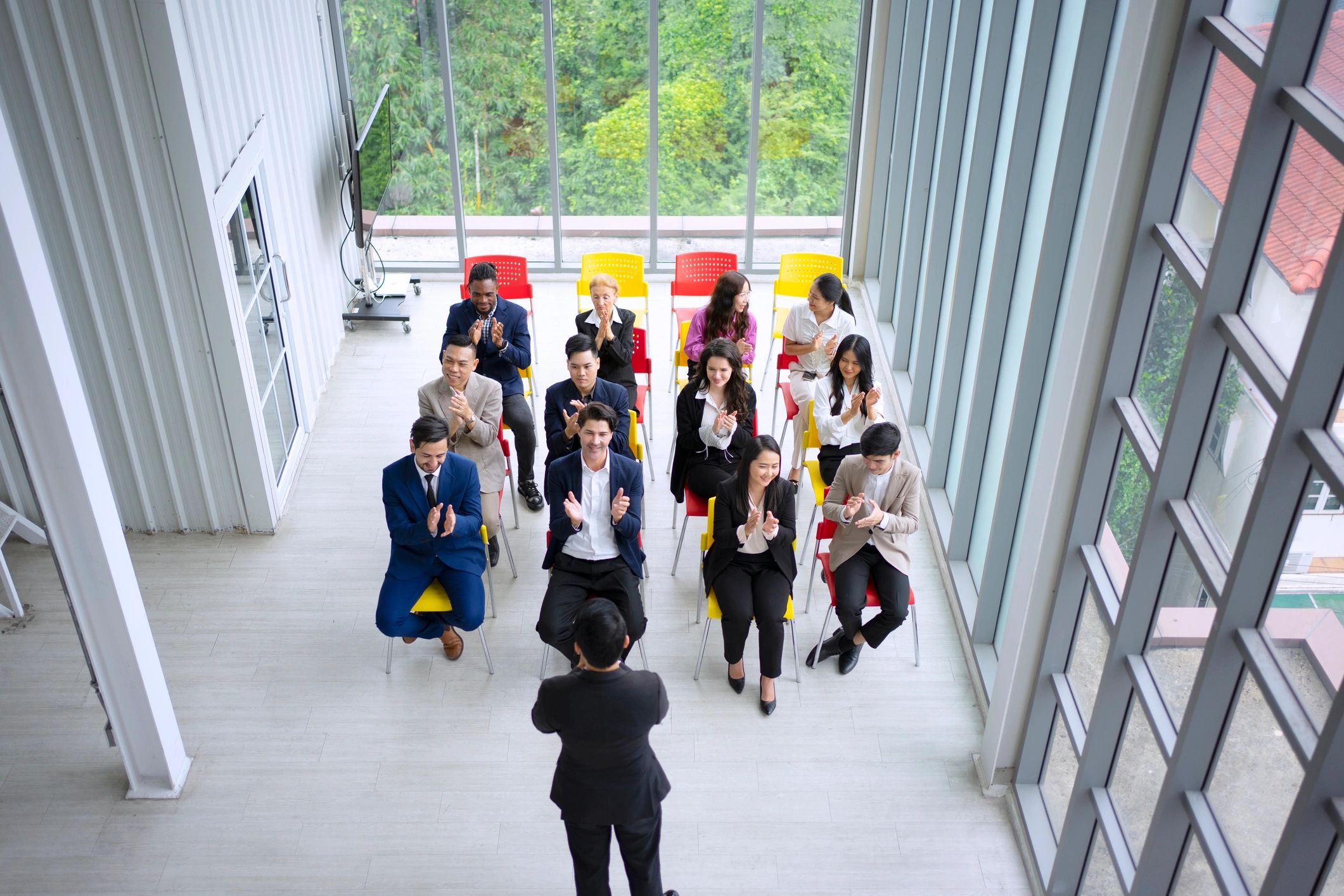 Group discussion at a conference